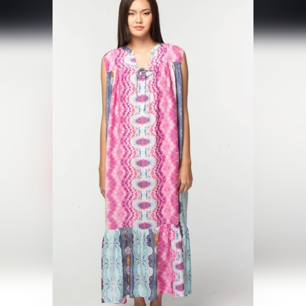 *$28 START* Flowy MAXI Sundress, Pink Ruffle Dress Fair Trade Handmade Dress